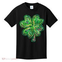 Shamrock Effect St Patricks Day Four Leaf Clover Kids T-Shirt thumb 0