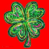 Shamrock Effect St Patricks Day Four Leaf Clover Santa Hat thumb 1
