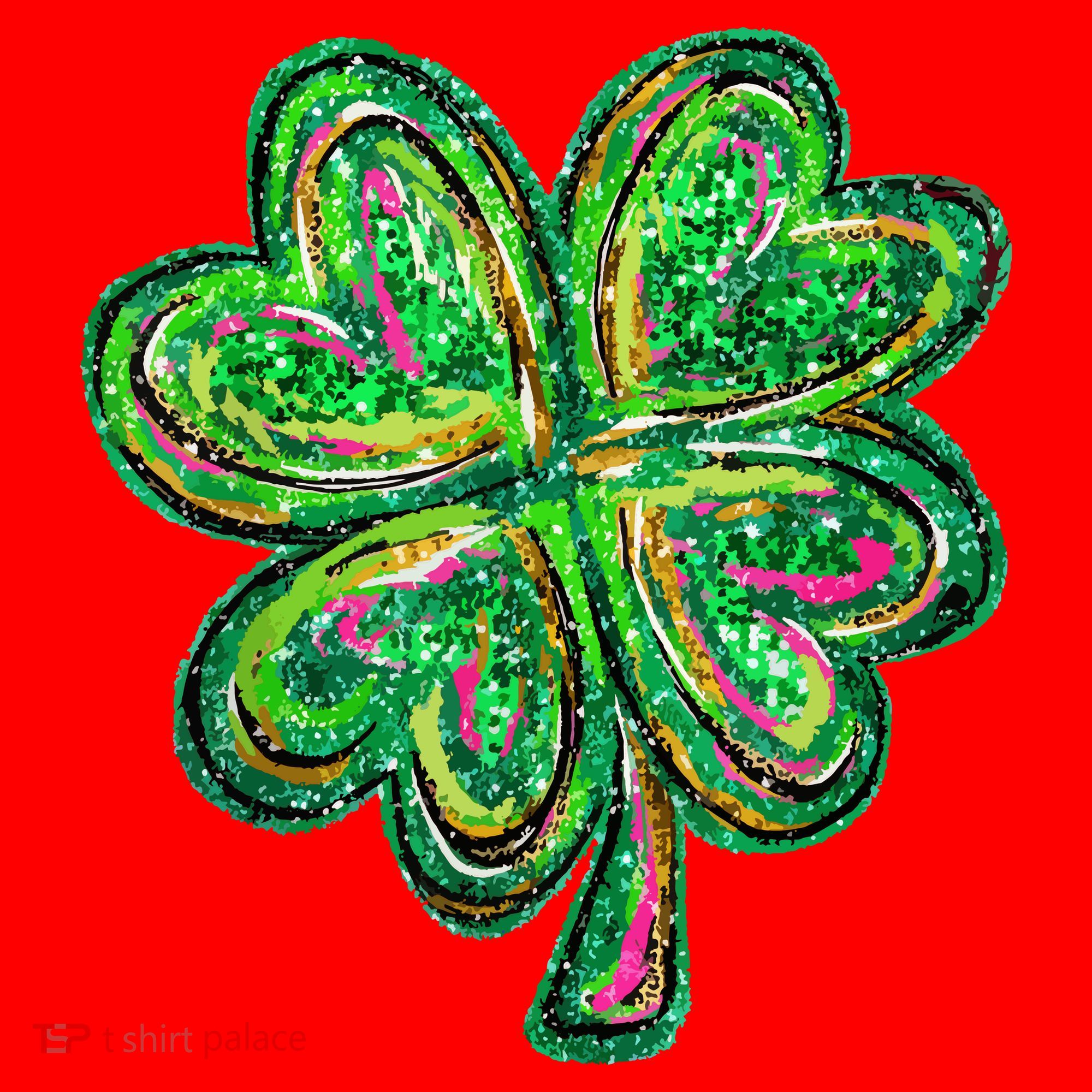 Shamrock Effect St Patricks Day Four Leaf Clover Santa Hat