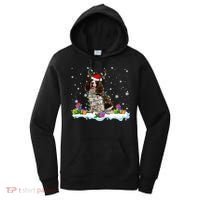 Santa English Springer Spaniel Christmas Santa Reindeer Dog Great Gift Women's Hoodie thumb 0