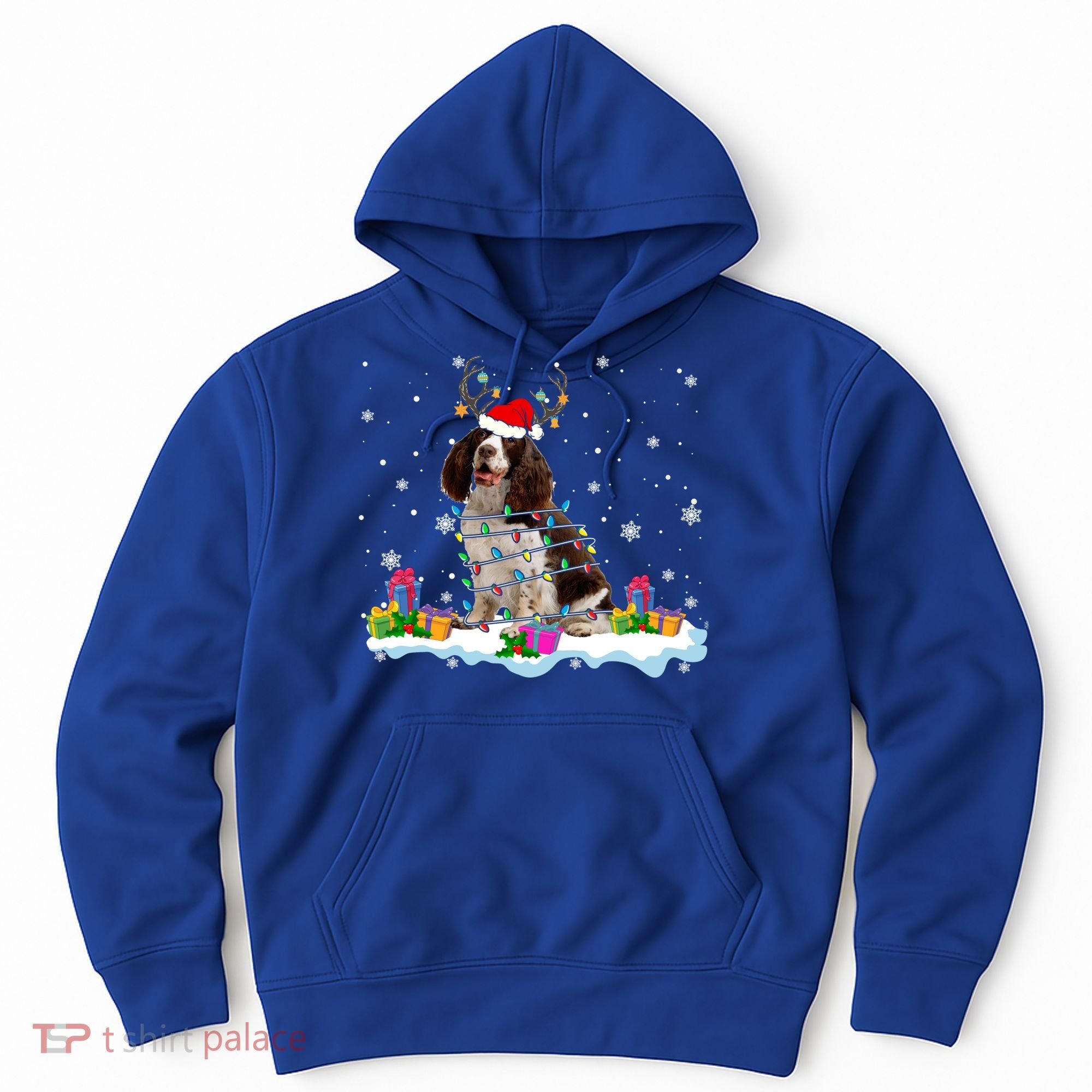 Santa English Springer Spaniel Christmas Santa Reindeer Dog Great Gift Hoodie