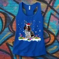 Santa English Springer Spaniel Christmas Santa Reindeer Dog Great Gift Women's Tank Top thumb 3