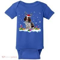 Santa English Springer Spaniel Christmas Santa Reindeer Dog Great Gift Baby Bodysuit thumb 0