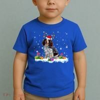 Santa English Springer Spaniel Christmas Santa Reindeer Dog Great Gift Toddler T-Shirt thumb 2