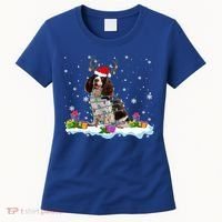 Santa English Springer Spaniel Christmas Santa Reindeer Dog Great Gift Women's T-Shirt thumb 0