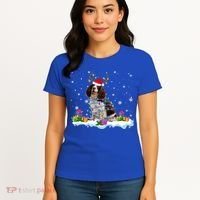 Santa English Springer Spaniel Christmas Santa Reindeer Dog Great Gift Women's T-Shirt thumb 4