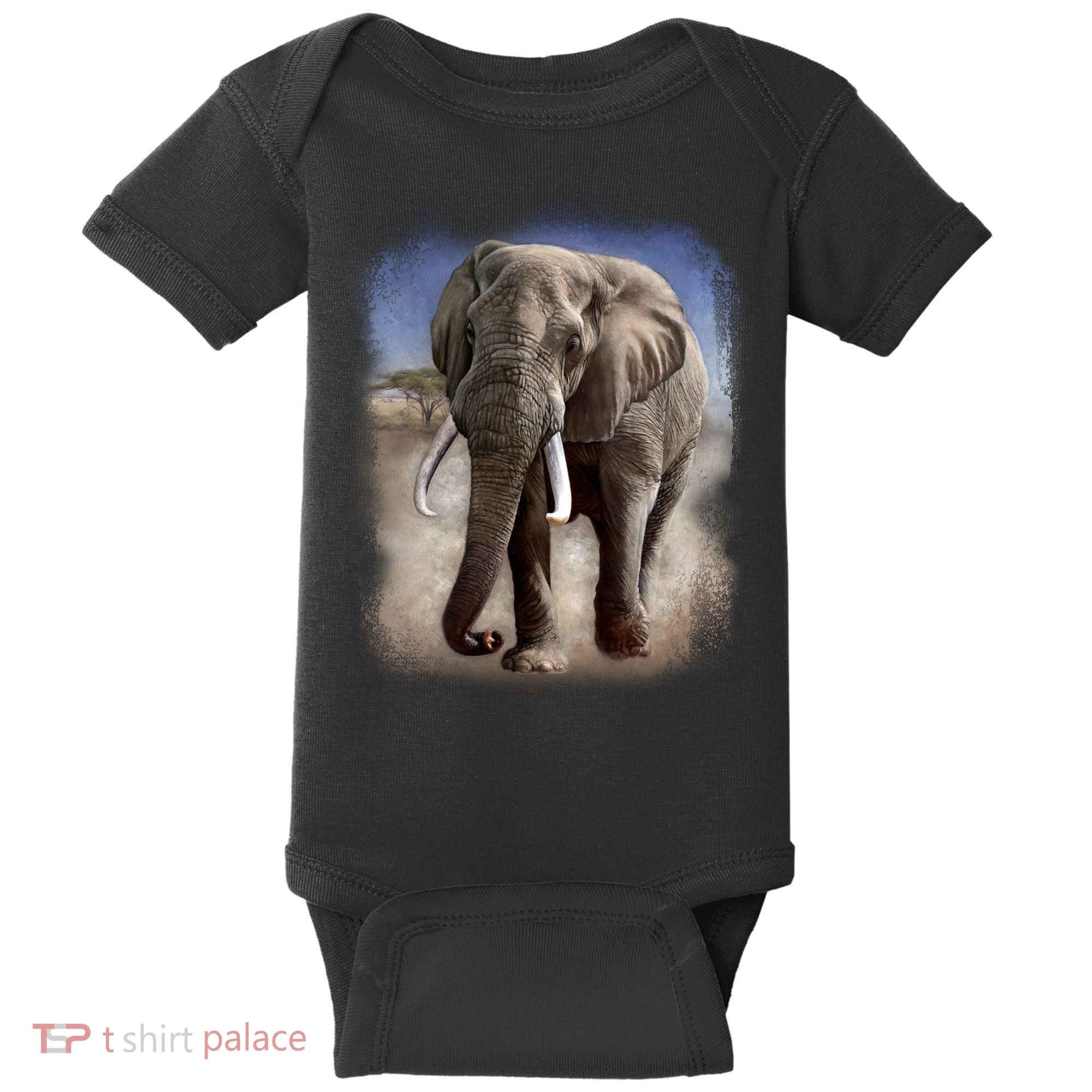 Safari Elephant Baby Bodysuit