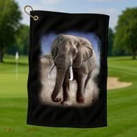 Safari Elephant Golf Towel thumb 1