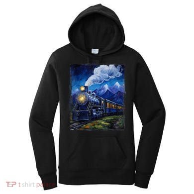 Steam Engine Steam Train Vintage Van Gogh Locomotive Women's Hoodie