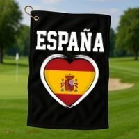 Spain & Espana Soccer & Football Flag Golf Towel thumb 1