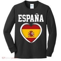 Spain & Espana Soccer & Football Flag Kids Long Sleeve Shirt thumb 0