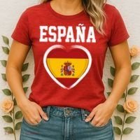 Spain & Espana Soccer & Football Flag Women's T-Shirt thumb 2