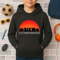 Stonehenge England Stones Archaeologist Wonders Gift Kids Hoodie thumb 2