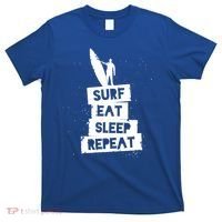 Surf Eat Sleep Repeat Retro Vintage Surfer T-Shirt thumb 0