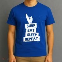 Surf Eat Sleep Repeat Retro Vintage Surfer T-Shirt thumb 3