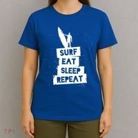 Surf Eat Sleep Repeat Retro Vintage Surfer T-Shirt thumb 4