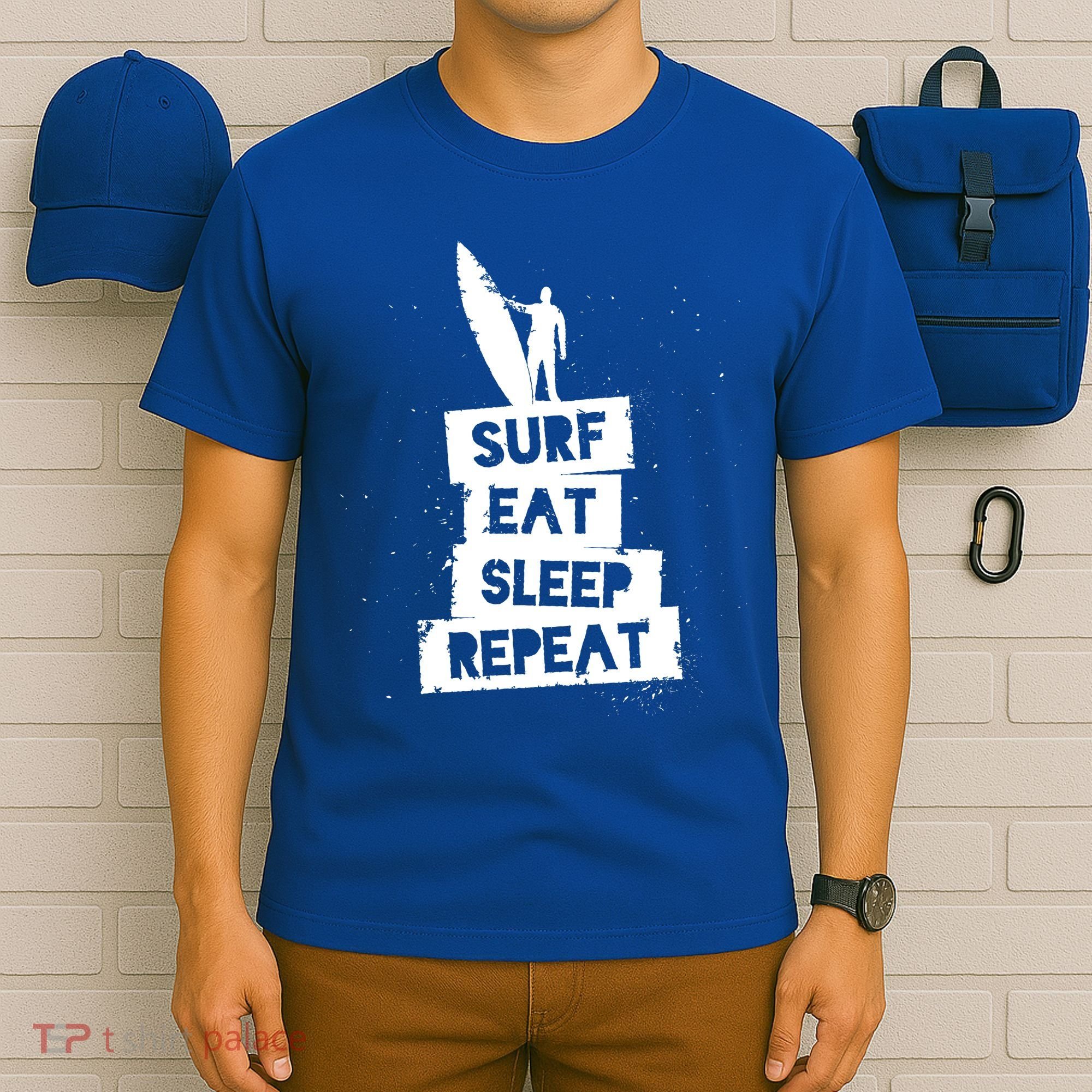 Surf Eat Sleep Repeat Retro Vintage Surfer T-Shirt