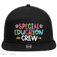 Special Educators Special Ed Teacher Special Education Crew 7 Panel Mesh Trucker Snapback Hat thumb 0