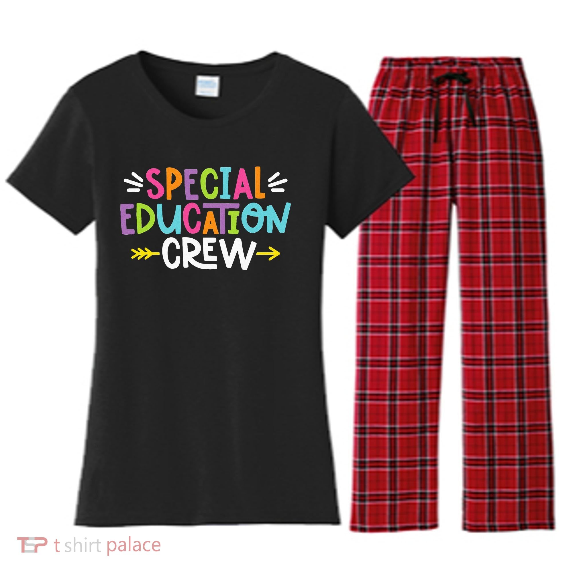 Special Educators Special Ed Teacher Special Education Crew Women's Flannel Pajama Set