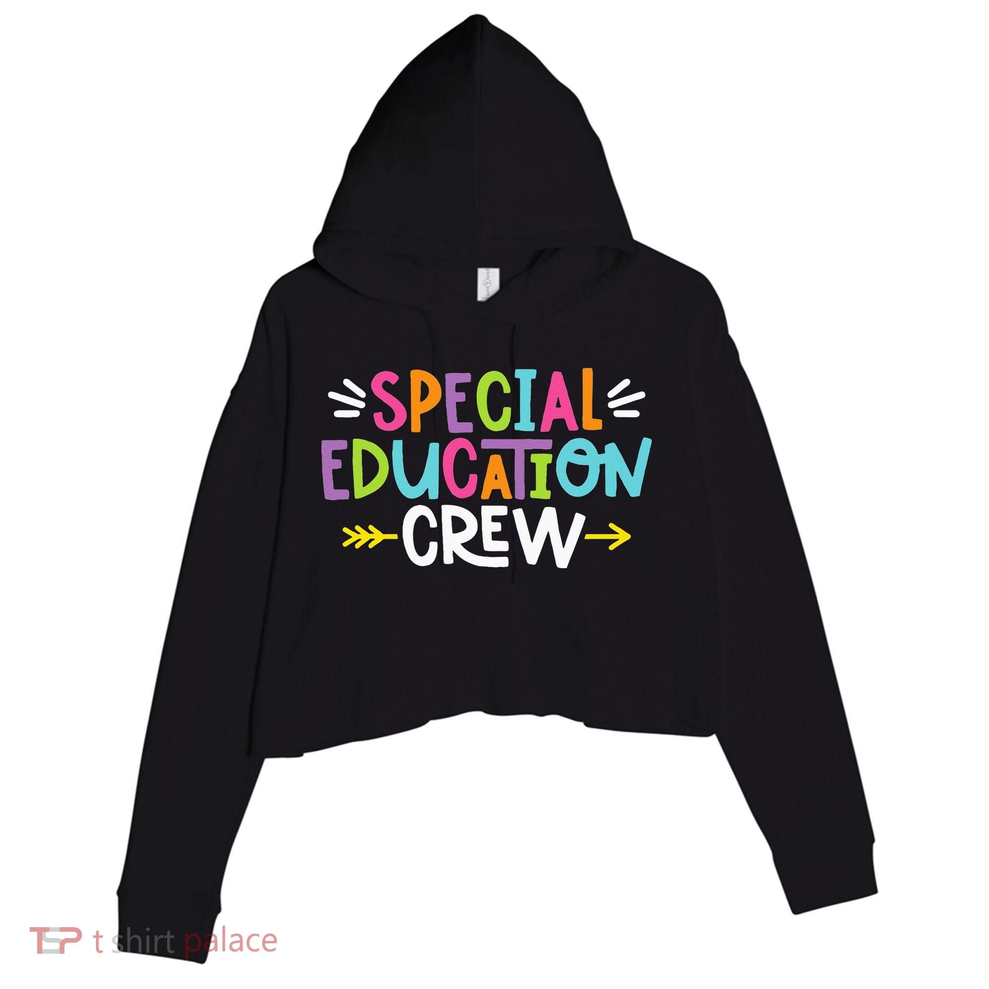 Special Educators Special Ed Teacher Special Education Crew Crop Fleece Hoodie