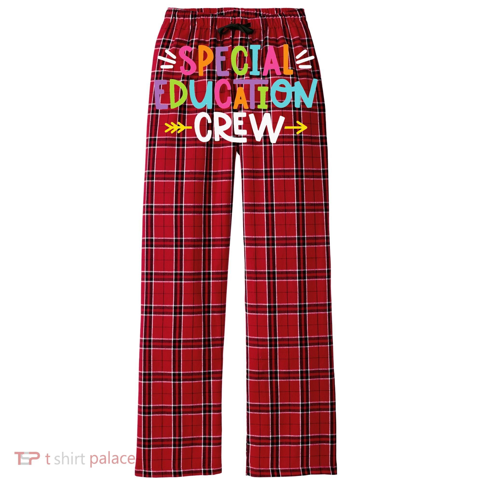 Special Educators Special Ed Teacher Special Education Crew Women's Flannel Plaid Pajama Pants