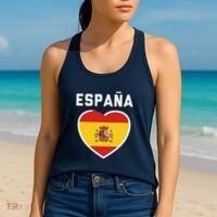 Spain & Espana Soccer & Football Flag Jersey Women's Tank Top thumb 2