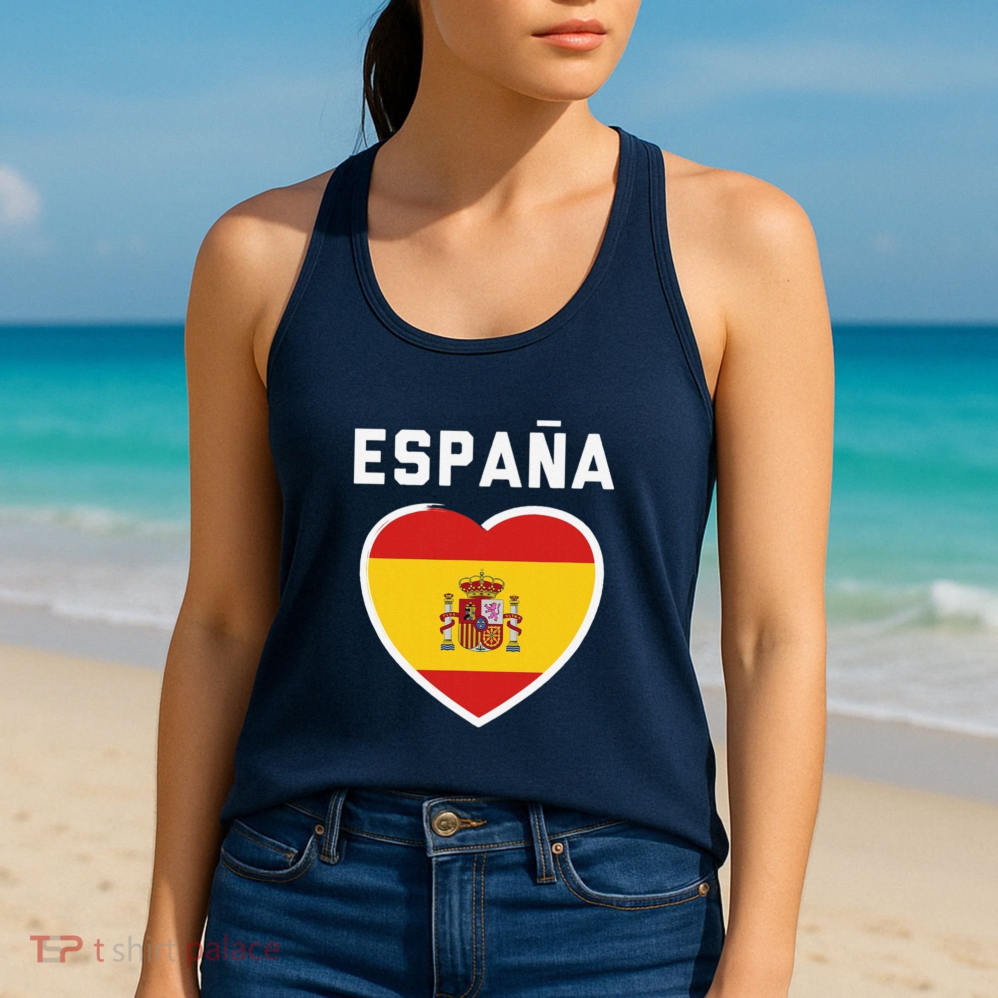 Spain & Espana Soccer & Football Flag Jersey Women's Tank Top
