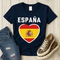 Spain & Espana Soccer & Football Flag Jersey Women's T-Shirt thumb 3