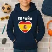 Spain & Espana Soccer & Football Flag Jersey Kids Hoodie thumb 2
