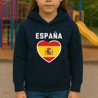 Spain & Espana Soccer & Football Flag Jersey Kids Hoodie thumb 3