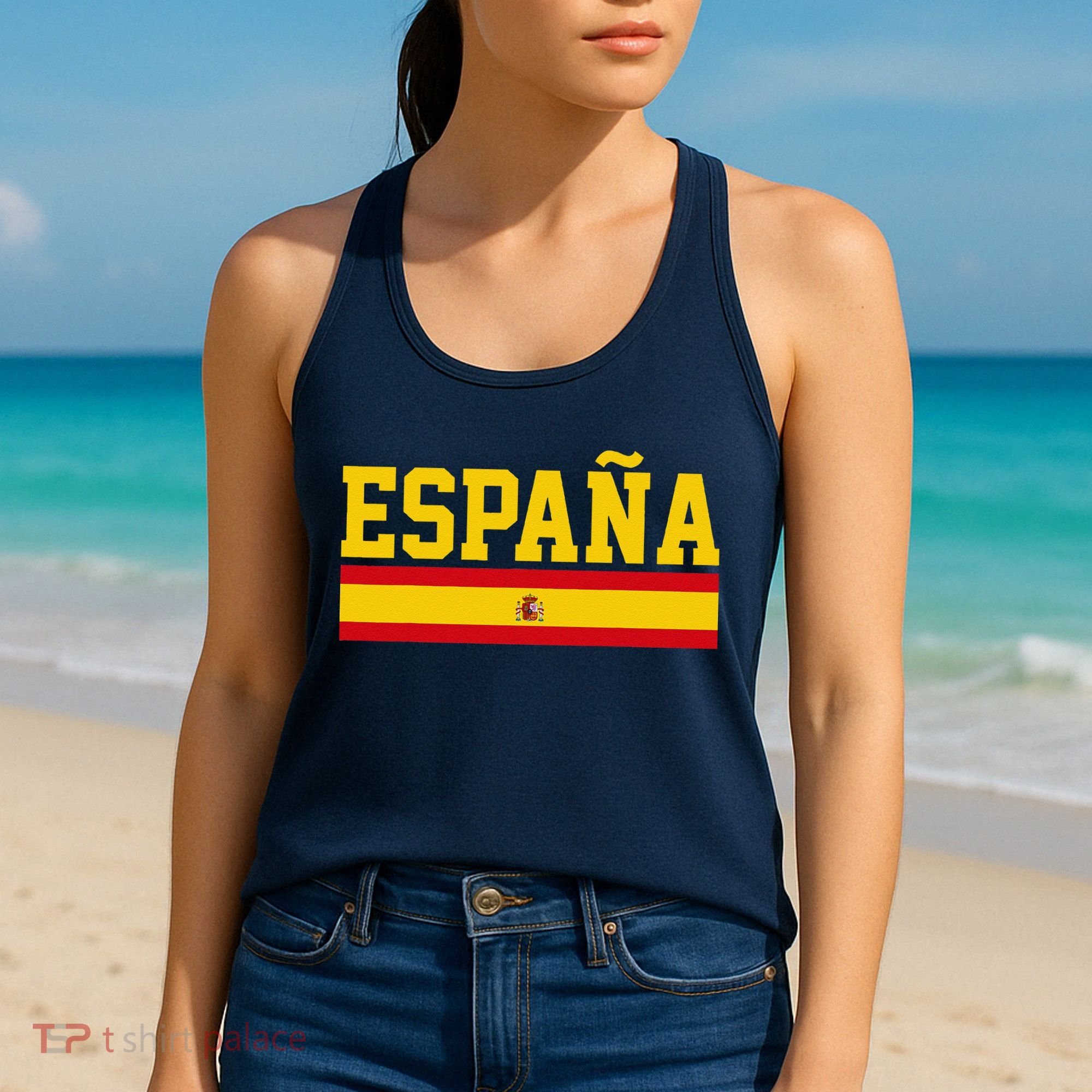 Spain Espana Spanish Flag Pride Sports Fan Soccer Gift Women's Tank Top