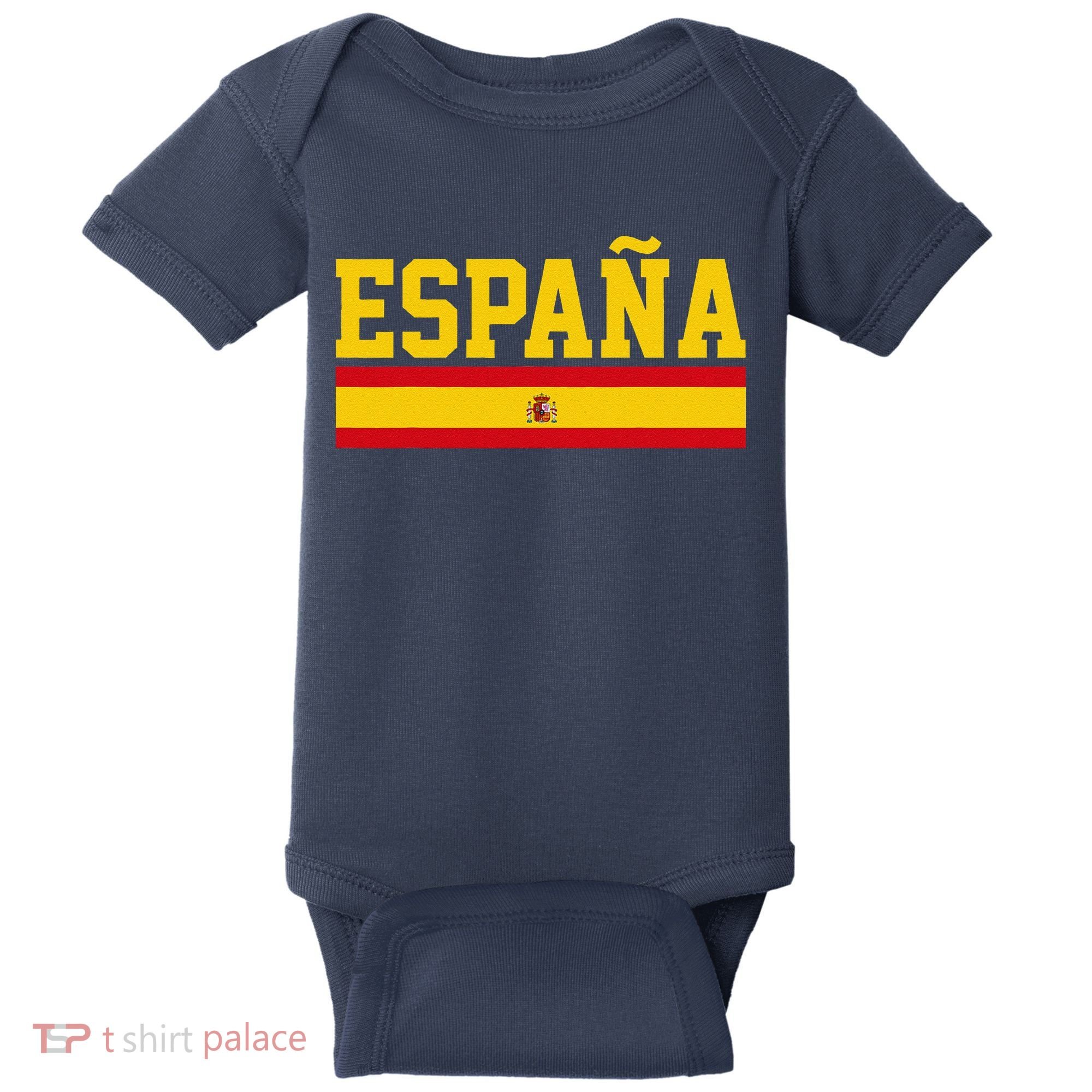 Spain Espana Spanish Flag Pride Sports Fan Soccer Gift Baby Bodysuit