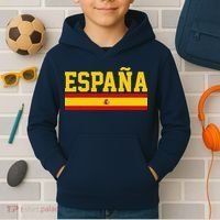 Spain Espana Spanish Flag Pride Sports Fan Soccer Gift Kids Hoodie thumb 2