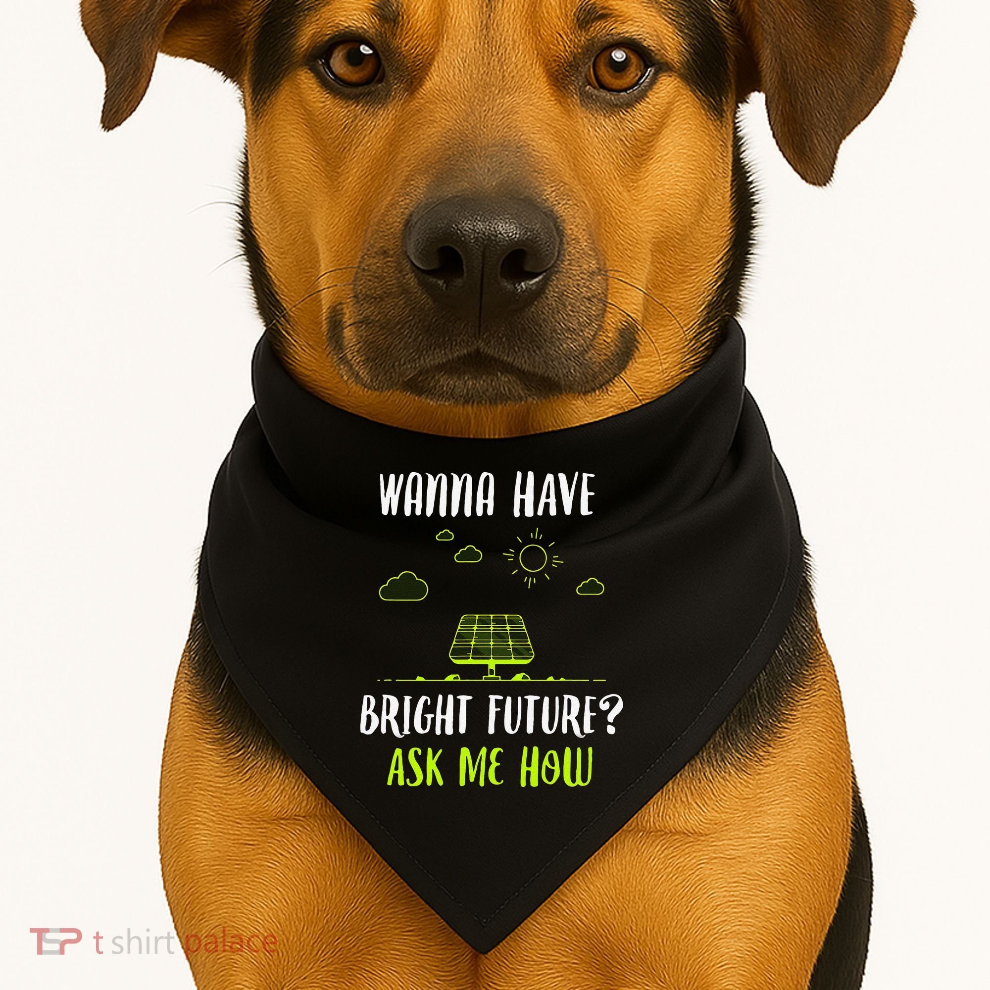 Solar Energy Solar Panels Bright Future Funny Solar Power USA-Made Doggie Bandana