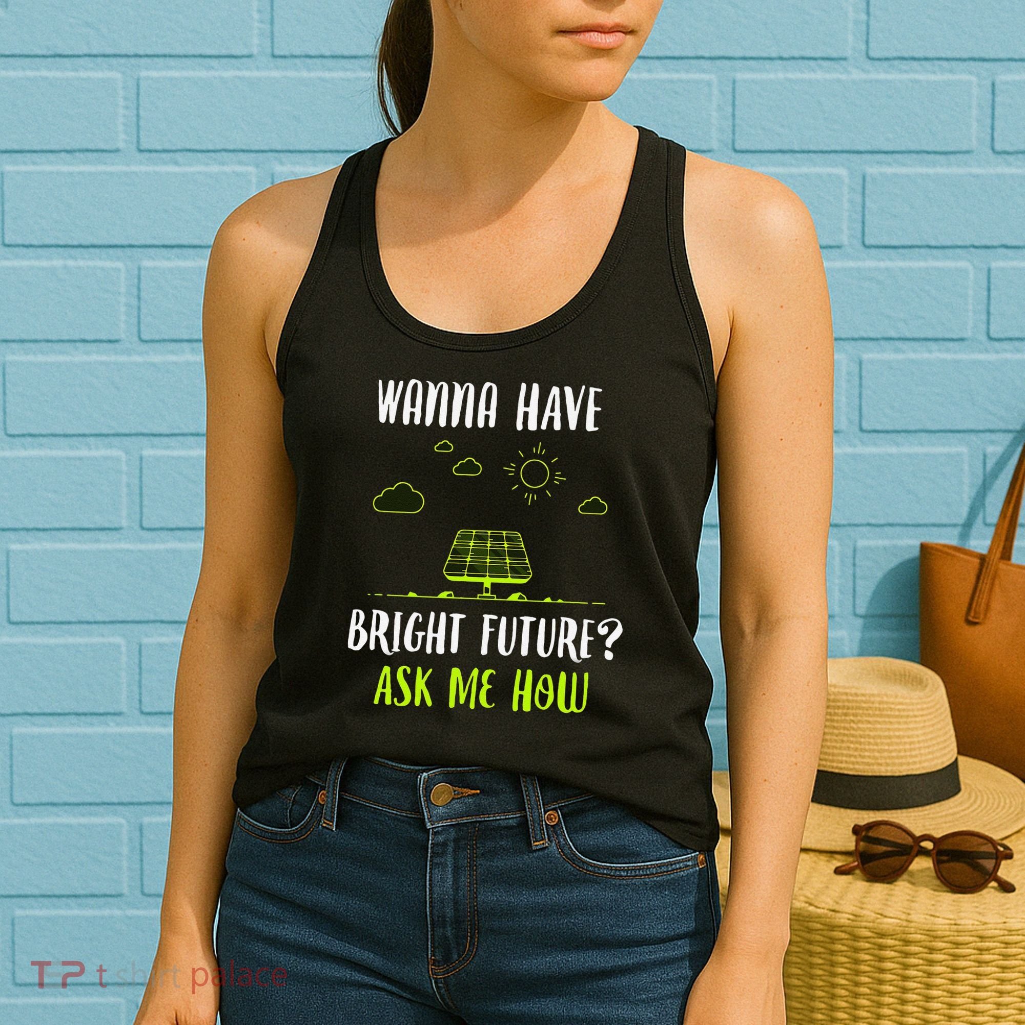 Solar Energy Solar Panels Bright Future Funny Solar Power Women's Tank Top
