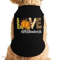 Special Education Teacher Love Fall Leopard Halloween Autumn Gift Doggie Tank thumb 0