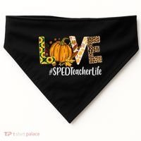 Special Education Teacher Love Fall Leopard Halloween Autumn Gift USA-Made Doggie Bandana thumb 0