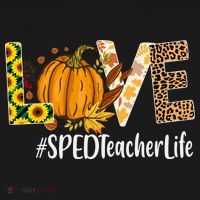 Special Education Teacher Love Fall Leopard Halloween Autumn Gift USA-Made Doggie Bandana thumb 2