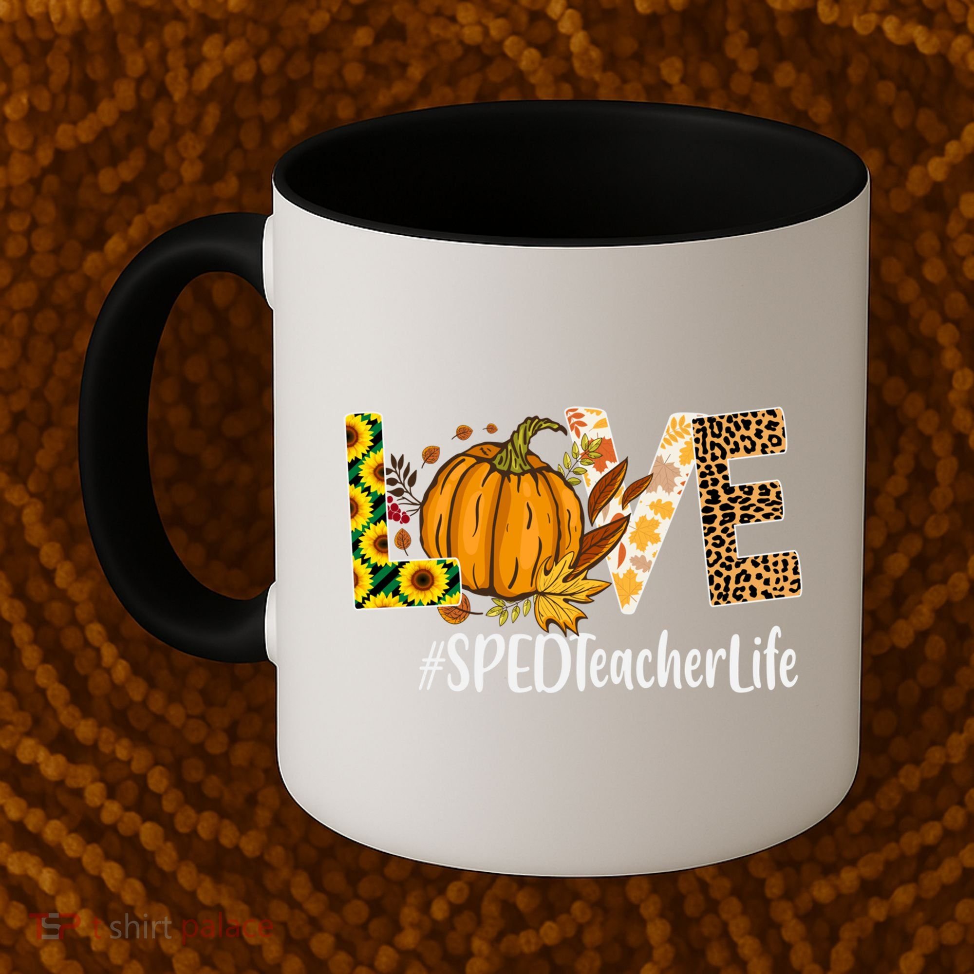 Special Education Teacher Love Fall Leopard Halloween Autumn Gift Coffee Mug