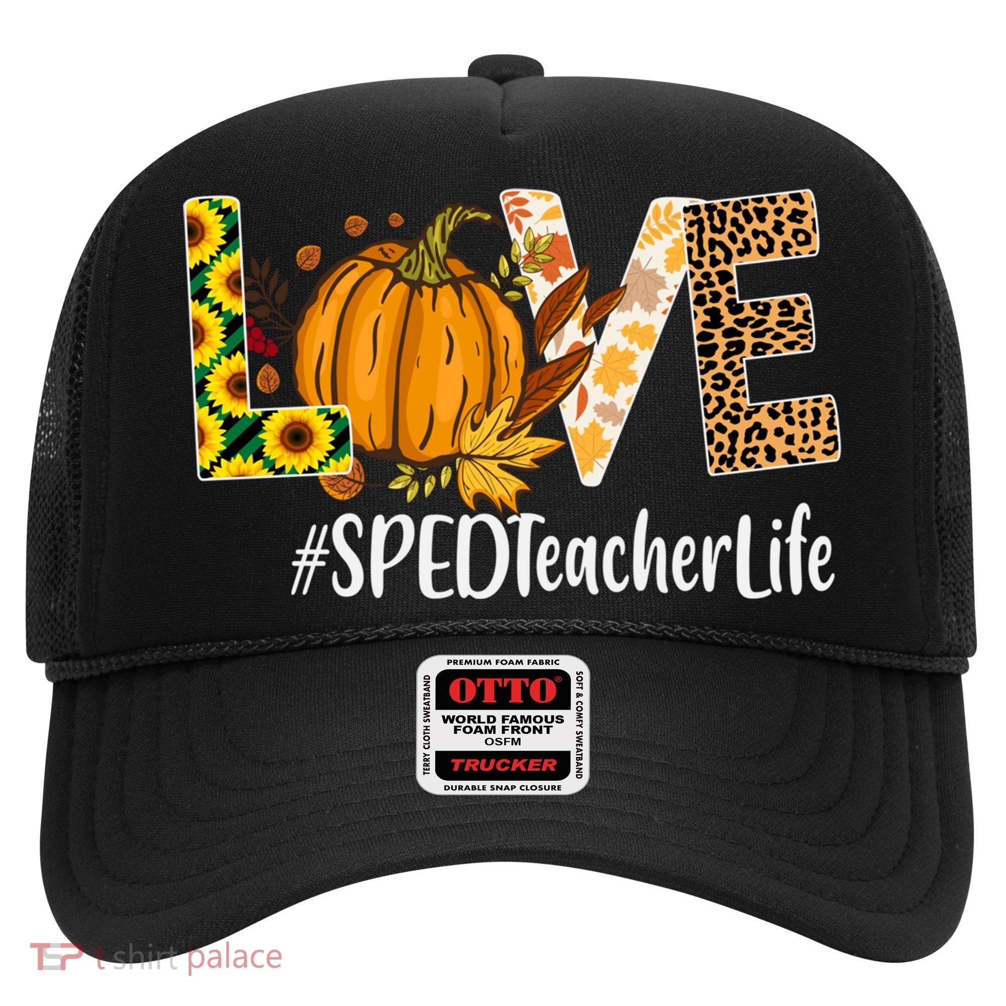 Special Education Teacher Love Fall Leopard Halloween Autumn Gift Hat