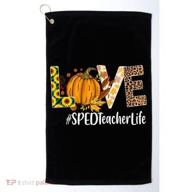 Special Education Teacher Love Fall Leopard Halloween Autumn Gift Golf Towel