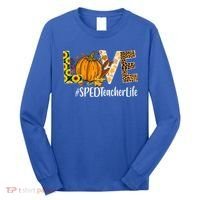 Special Education Teacher Love Fall Leopard Halloween Autumn Gift Long Sleeve Shirt thumb 0