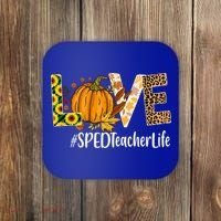 Special Education Teacher Love Fall Leopard Halloween Autumn Gift Coaster thumb 0
