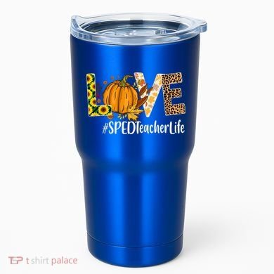 Special Education Teacher Love Fall Leopard Halloween Autumn Gift Tumbler
