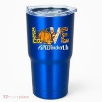Special Education Teacher Love Fall Leopard Halloween Autumn Gift Tumbler thumb 0