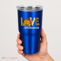 Special Education Teacher Love Fall Leopard Halloween Autumn Gift Tumbler thumb 2