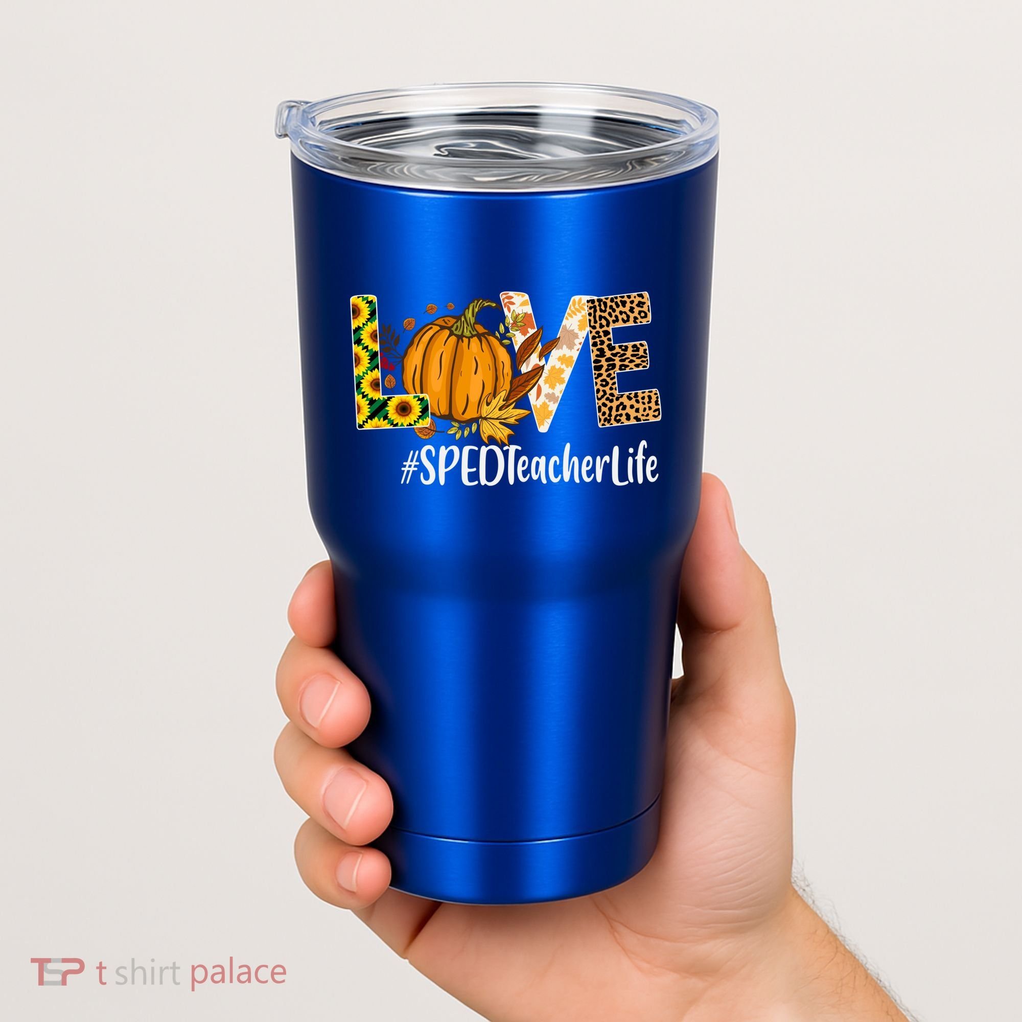 Special Education Teacher Love Fall Leopard Halloween Autumn Gift Tumbler