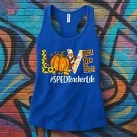 Special Education Teacher Love Fall Leopard Halloween Autumn Gift Women's Tank Top thumb 3
