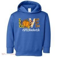 Special Education Teacher Love Fall Leopard Halloween Autumn Gift Toddler Hoodie thumb 0