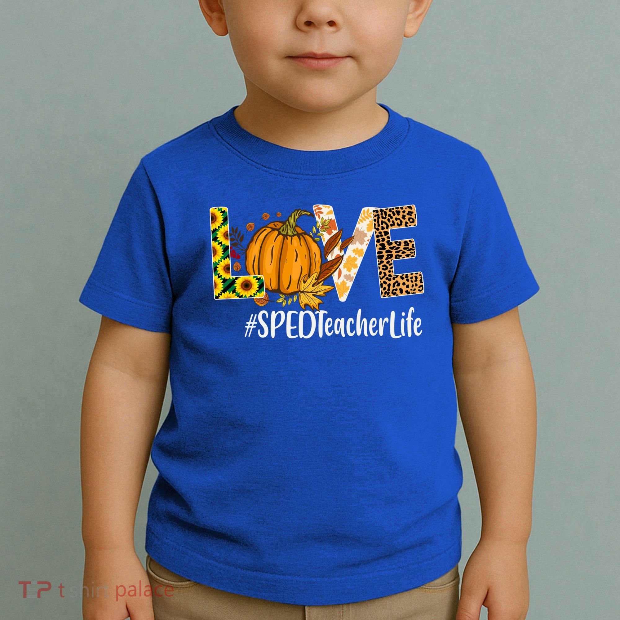 Special Education Teacher Love Fall Leopard Halloween Autumn Gift Toddler T-Shirt